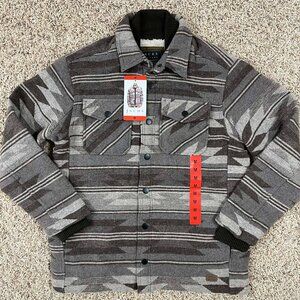 Jachs Men's Wool Blend Fleece Lined Shirt Jacket Brown, Size Medium (New)